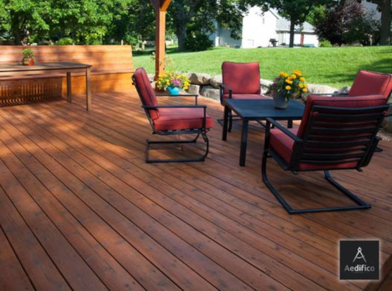 This deck and chairs are warm and inviting under the afternoon sun in Ottawa