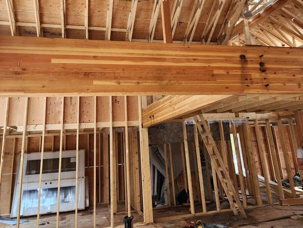 The framing looks solid on this new, multi-family home under construction in the Ottawa Valley